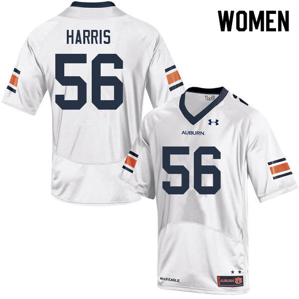 Auburn Tigers Women's E.J. Harris #56 White Under Armour Stitched College 2022 NCAA Authentic Football Jersey DUX5174AP